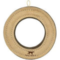 Tall Tails Ring Natural Leather Fetch Toy For Dogs 7 Inch Durable Buffalo Hide And Wool Felt Interactive Play Accessory For Medium To Large Breeds