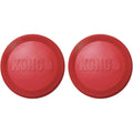 Kong Rubber Flyer Large Dog Toy 2 Pack Red Durable Natural Rubber Flying Disc For Outdoor Fetch Games