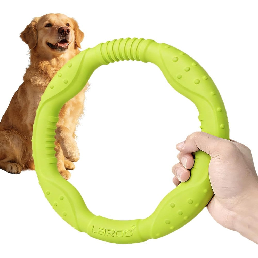 LaRoo Dog Ring Toy Durable Soft Flying Disc For Medium And Large Breeds Water Floating Interactive Training Fetch Ring Green 11.8 Inch
