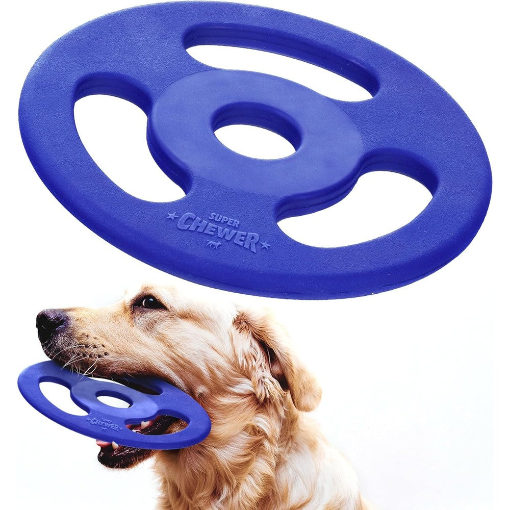 Tuff Pupper SuperChewer Tough Tug-Of-War Flying Disc Toy For Aggressive Chewers Made With Strong Natural Rubber For All Breeds