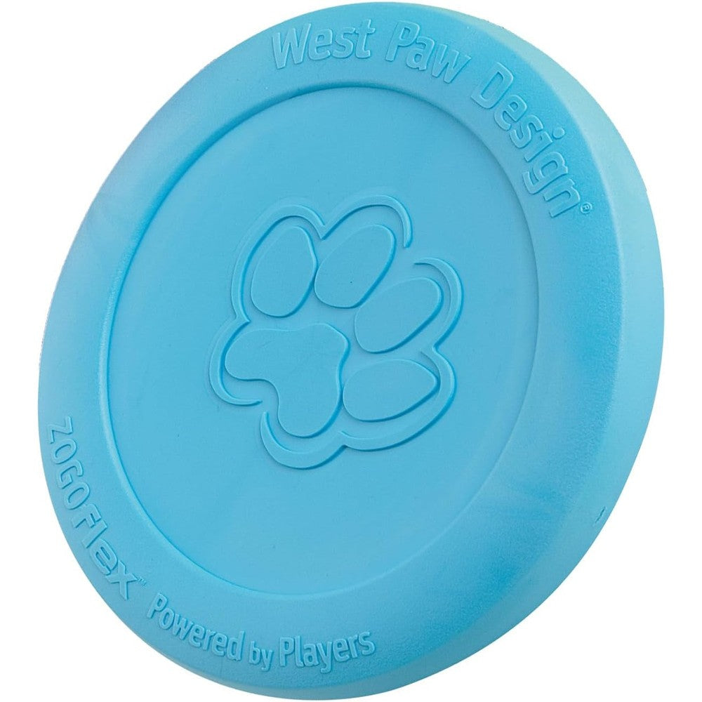 West Paw Zogoflex Zisc Dog Flying Disc For Fetch And Play Durable Lightweight Pet Toy Small 6.5 Inch In Aqua Blue