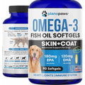Planopaws Omega 3 Fish Oil For Dogs Salmon Oil Supplement For Shedding And Allergy Itch Relief Rich In EPA And DHA Skin And Coat Support 90 Softgels