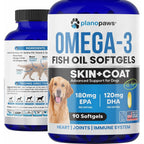 Planopaws Omega 3 Fish Oil For Dogs Salmon Oil Supplement For Shedding And Allergy Itch Relief Rich In EPA And DHA Skin And Coat Support 90 Softgels