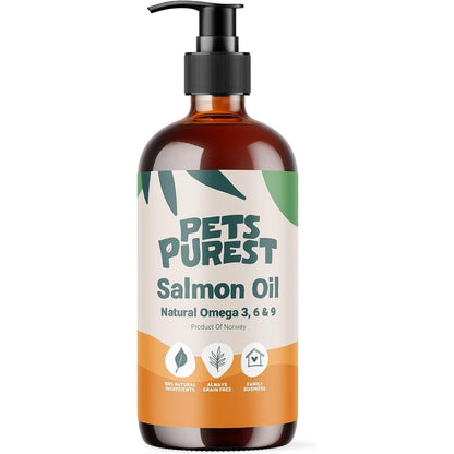 Pets Purest Premium Scottish Salmon Oil Pet Supplement Natural Omega 3 6 And 9 For Dogs Cats And Horses 32 Fluid Ounce