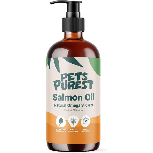 Pets Purest Premium Scottish Salmon Oil Pet Supplement Natural Omega 3 6 And 9 For Dogs Cats And Horses 32 Fluid Ounce