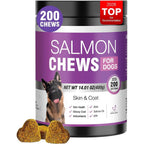 TTLXBL Omega 3 Skin And Coat Supplement For Dogs Fish Oil Chews With EPA DHA For Allergy Relief Shedding Control And Joint Health 200 Chewables