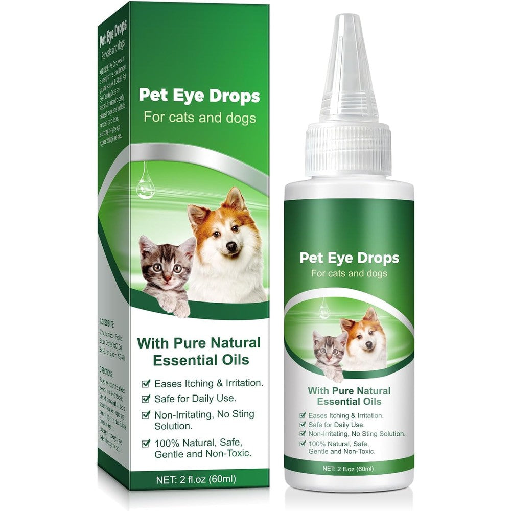 VOSIFSDIY Eye Drops For Dogs And Cats Pet Eye Wash For Itching Irritation Pink Eye And Allergies Symptoms Sixty Milliliters