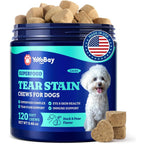 YoYoBay Tear Stain Support Soft Chews For Dogs Eye Health Vitamin Lutein Omega Three Superfood Blend Duck And Pear Flavor 120 Count