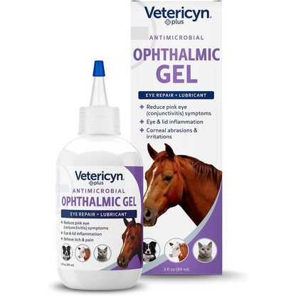 Vetericyn Plus Antimicrobial Ophthalmic Eye Gel For Horses And Pets Steroid Free Lubricant And Reliever 3 Ounces