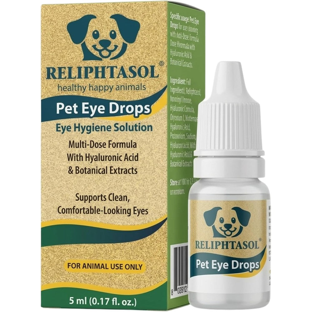 Reliphtasol Pet Eye Drops For Dog Eye Infection Treatment Allergy Relief And Tear Stain Remover For Cats And Livestock Five Milliliters