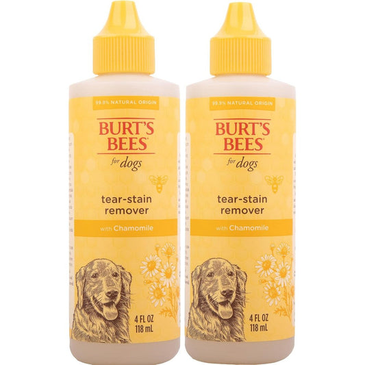 Burt's Bees For Pets Natural Tear Stain Remover For Dogs And Puppies With Chamomile Gentle Eye Cleanser Four Fluid Ounce Two Pack