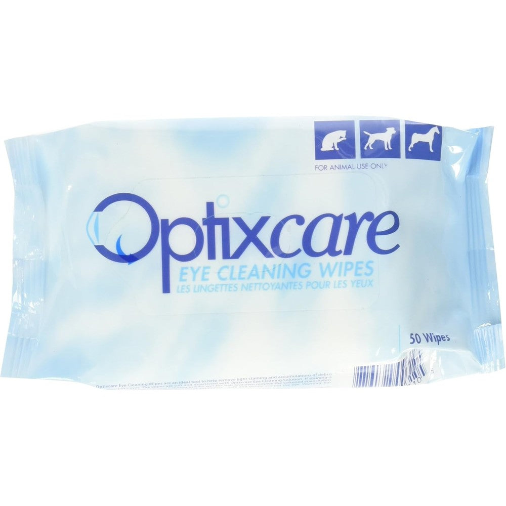 Optixcare Eye Cleaning Wipes For Dogs Cats And Horses Gentle Tear Stain And Debris Remover Pre Moistened Lint Free Wipes 50 Count