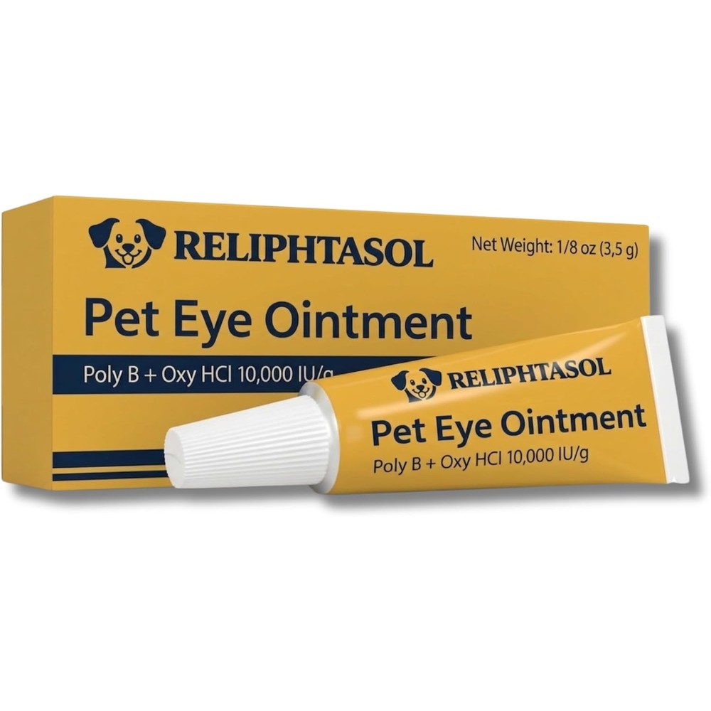 Vazuli Reliphtasol Pet Eye Cream Vet Formulated Dog Eye Infection and Pink Eye Conjunctivitis Relief Treatment One Tube One Eighth Ounce