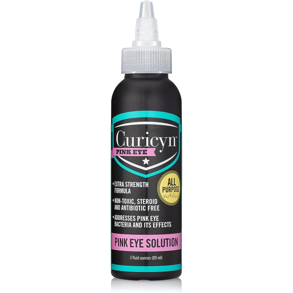 Curicyn Pink Eye Solution For Dogs Cats And Livestock Painless Antibiotic Free Conjunctivitis Eye Drops Gel Formula 3 Ounce