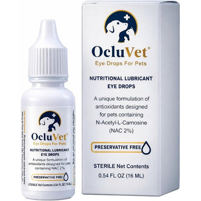 OcluVet Eye Drops for Pets Patented Antioxidant Nutritional Lubricant Formula with Two Percent N-Acetyl-L-Carnosine 16 Milliliters