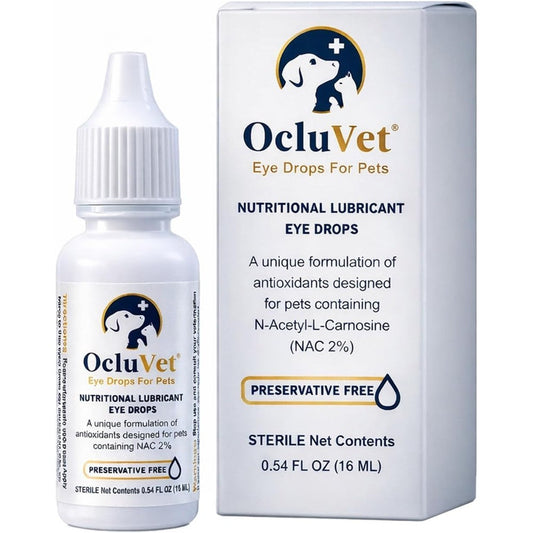 OcluVet Eye Drops for Pets Patented Antioxidant Nutritional Lubricant Formula with Two Percent N-Acetyl-L-Carnosine 16 Milliliters