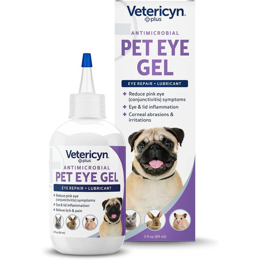 Vetericyn Plus Antimicrobial Pet Eye Gel Ointment Alternative For Dogs And Cats Three Ounces