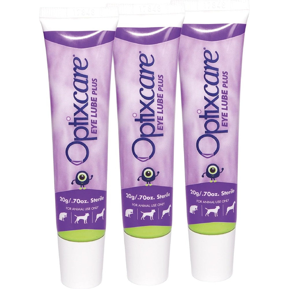 OptixCare Eye Lube Plus Hyaluron Hydrophilic Lubricating Gel For Dogs Cats And Horses 20 Grams Pack Of 3 Premium Veterinary Eye Protection