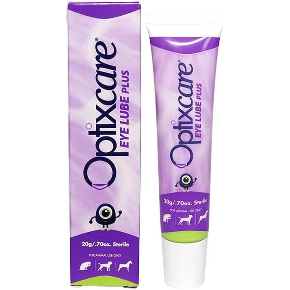 OptixCare Eye Lube Plus With Hyaluron Dual Polymer Sterile Hydrating Veterinary Eye Lubricant Gel For Dogs Cats And Horses 20 Grams