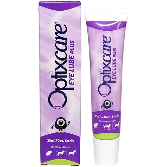 OptixCare Eye Lube Plus With Hyaluron Dual Polymer Sterile Hydrating Veterinary Eye Lubricant Gel For Dogs Cats And Horses 20 Grams