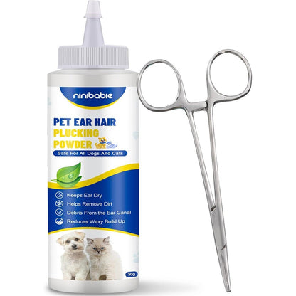 Ninibabie Upgraded Dog Ear Powder With 5.5 Inch Hair Removal Tool For Pets 30 Grams For Wax And Odor Control