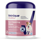 Vetnique Oticbliss Advanced Cleaning Ear Wipes For Dogs And Cats With Aloe Vera And Vitamin E, One Hundred Count