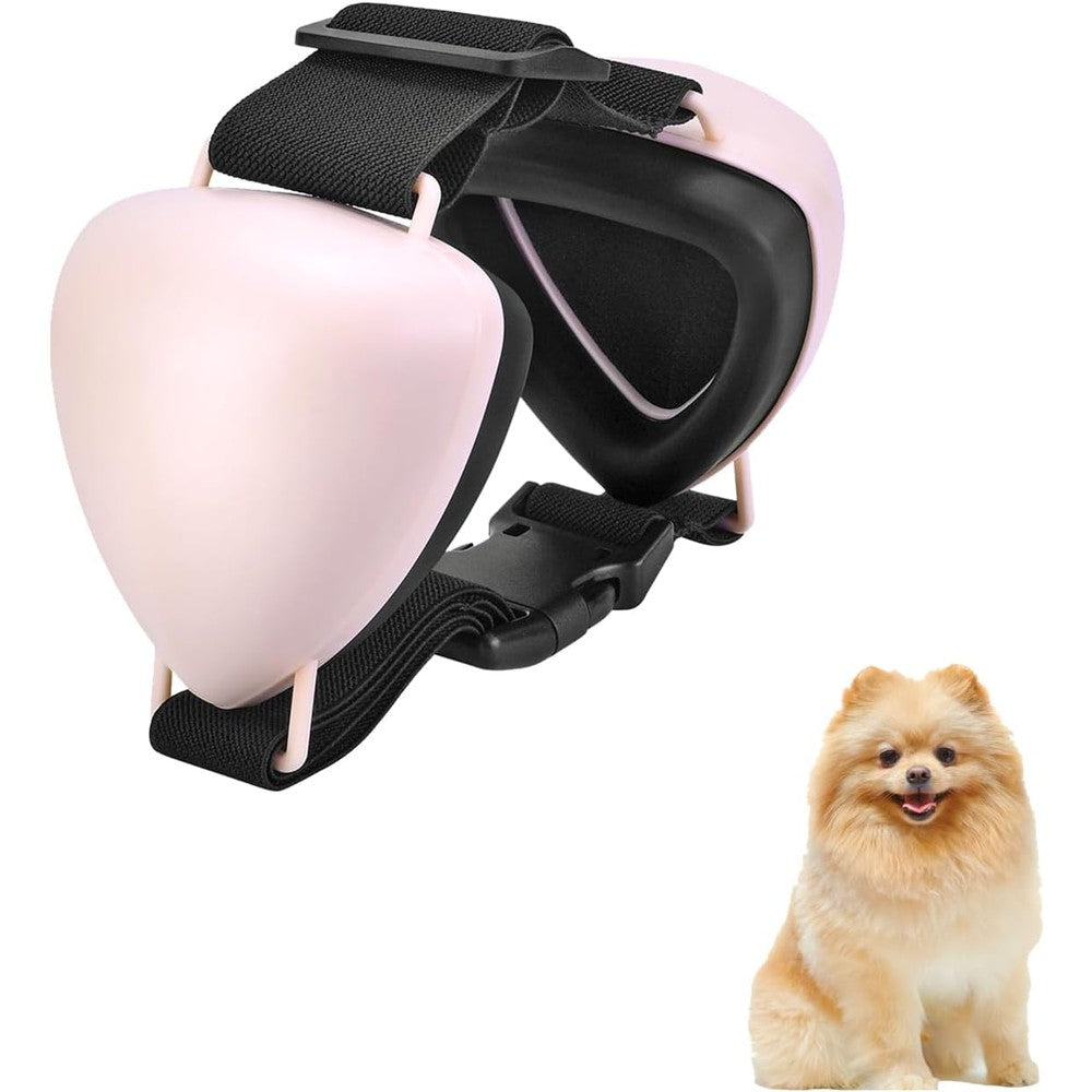 Zohan Dog Ear Muffs For Noise Protection And Anxiety Relief With Fast Snap Lock For Fireworks And Thunderstorms Pink Small Size