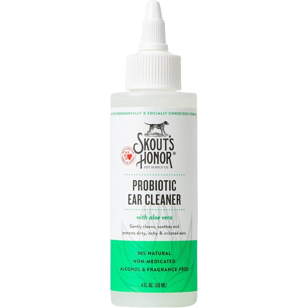 Skout's Honor Probiotic Dog Ear Cleaner Solution With Aloe Vera Non-Medicated Alcohol-Free Microbiome Friendly Pet Ear Wash 4 Fluid Ounce 118 Milli...