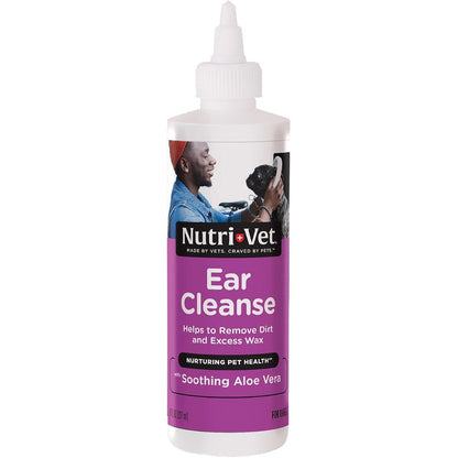 Nutri-Vet Ear Cleanse For Dogs, Liquid Ear Cleanser With Soothing Aloe And Salicylic Acid, Removes Wax, Dirt, And Debris, 8 Fluid Ounces