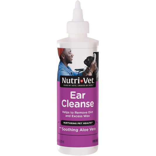 Nutri-Vet Ear Cleanse For Dogs, Liquid Ear Cleanser With Soothing Aloe And Salicylic Acid, Removes Wax, Dirt, And Debris, 8 Fluid Ounces