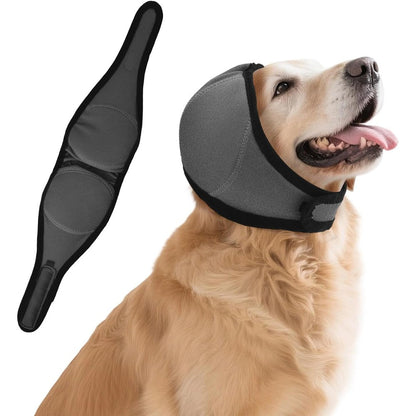 Buwzujr Dog Ear Covers For Bath And Noise Protection Elastic Waterproof Calming Hoodie For Fireworks Grooming And Anxiety Relief Gray Small