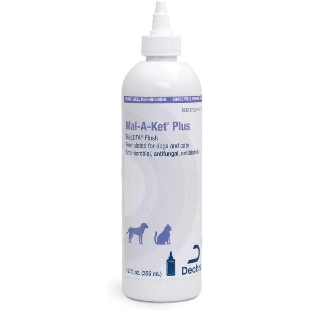 Dechra Mal-A-Ket Plus TrizEDTA Medicated Antimicrobial And Antifungal Skin And Ear Flush For Dogs And Cats 12 Fluid Ounces