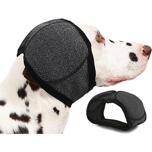 Aoolmol Dog Ear Muffs Wrap For Hematoma, Bathing, Drying, Swimming And Noise Anxiety Relief With Calming Hoodie Design