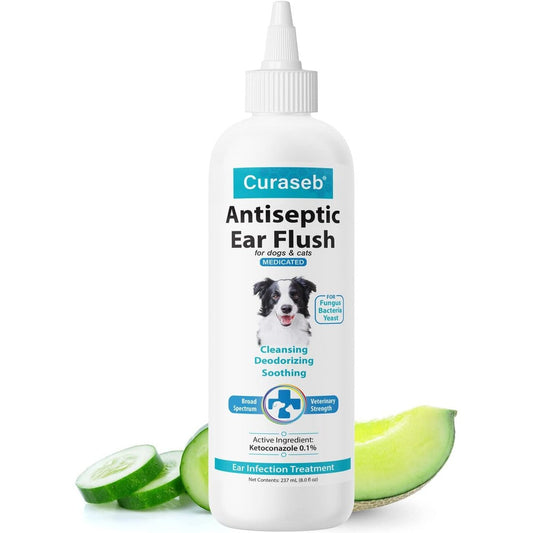Curaseb Dog Ear Infection Treatment Solution For Itchy And Inflamed Ears Cleans Debris And Buildup 8 Fluid Ounces