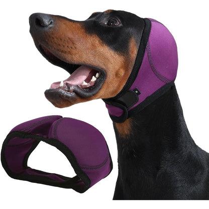Harbyel Dog Ear Muffs And Swim Cap No Shake Ear Wrap For Bathing And Noise Anxiety Relief Waterproof Calming Grooming Hoodie Purple Small