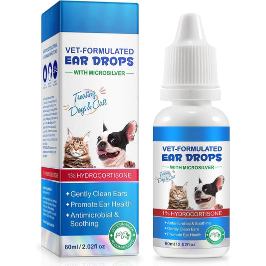 Bnhulmxw Ear Infection Treatment Drops For Dogs And Cats With One Percent Hydrocortisone For Itchy Ear Relief Two Fluid Ounce