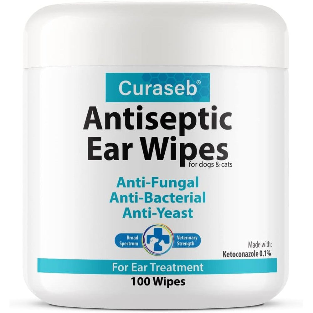 Curaseb Cat And Dog Ear Infection Treatment Wipes Soothes Itchy And Inflamed Ears Cleans Debris And Buildup 100 Count