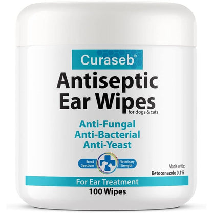 Curaseb Cat And Dog Ear Infection Treatment Wipes Soothes Itchy And Inflamed Ears Cleans Debris And Buildup 100 Count