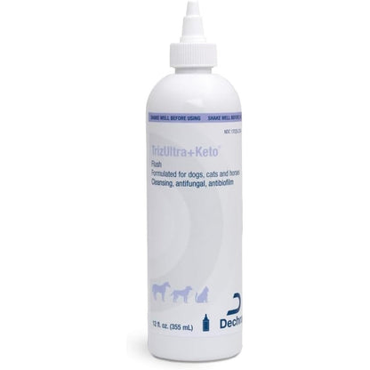 Dechra TrizULTRA Plus Keto Flush Antifungal And Antibacterial Cleansing Solution For Dogs Cats And Horses 12 Fluid Ounces