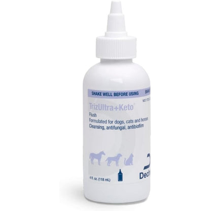 Dechra TrizULTRA+Keto Flush Antimicrobial And Antifungal Ear And Skin Cleanser For Dogs Cats And Horses 4 Fluid Ounce
