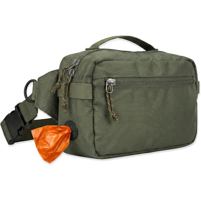 Susu Pet Co. Olive Green Dog Walking Bag And Treat Pouch Hands Free Crossbody Fanny Pack For Pet Owners Small