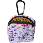 TIHGJHY Dog Treat Pouch And Pet Training Snack Dispenser Portable Food Bag For Outdoor Traveling White Flower Pattern One Size