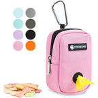 COOWONE Small Dog Treat Pouch And Poop Bag Holder For Leash Attached Hands Free Pet Waste Bag Dispenser For Walking And Training Pink