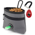 COOWONE Dog Treat Pouch With Pet Training Clicker Magnetic Closure Detachable Puppy Training Treat Bag Nine Hundred D Oxford Cloth Grey Small