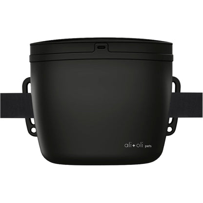 Ali+Oli Pets Silicone Dog Treat Pouch For Training With Magnetic Closure And Adjustable Waist Belt 2 Cup Capacity Matte Black