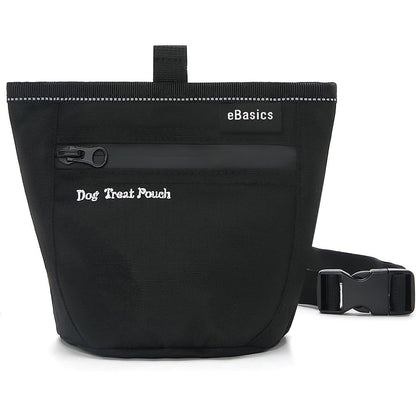 eBasics Dog Treat Pouch For Pet Obedience Training Magnetic Closure Waist Clip Belt Hands Free Reward Snack Bag For Walking Running Black 3 Cups