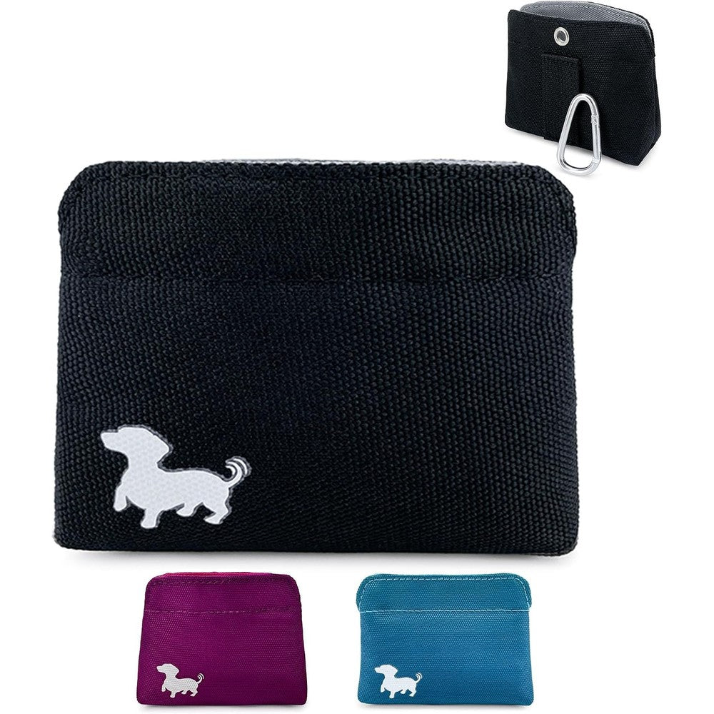 Swaggly Pocket Sized Dog Treat Pouch Extra Small Slim Magnetic Pet Training Bag For Walking And Reward Based Puppy Training Black And Gray