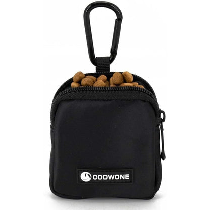 COOWONE Waterproof Dog Treat Pouch And Training Bag With Built In Poop Bag Dispenser And Adjustable Shoulder Strap Black