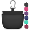 Heavenglow Rbibei One Hand Access Silicone Dog Treat Pouch Small Pocket Sized Training Accessory With Pull Tab And Auto Closing Lid Black