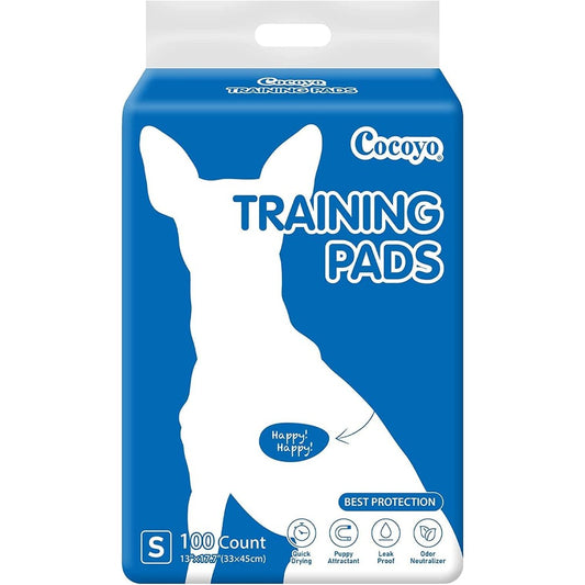 COCOYO Best Value Training Pads 100 Count Super Absorbent 5 Layer Leak Proof Potty Puppy Dog Pee Pads Blue 13 Inches By 17.7 Inches